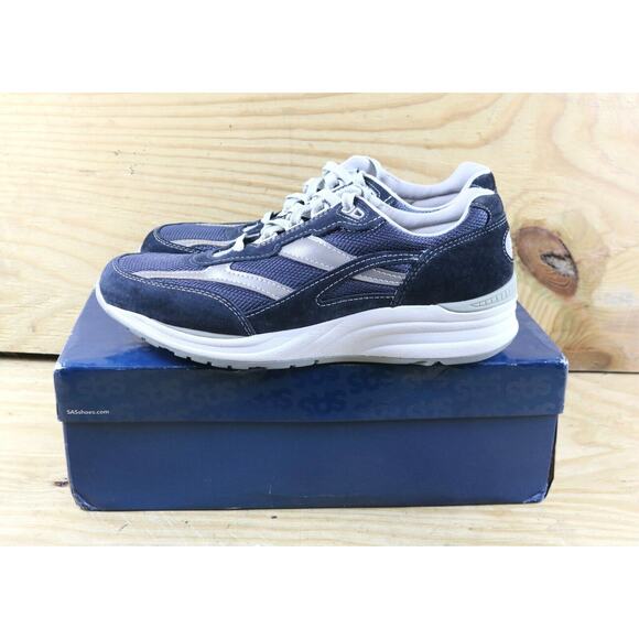 New SAS Sneakers Mens 10 S Blue Leather Journey Mesh Low Top - Picture 1 of 6